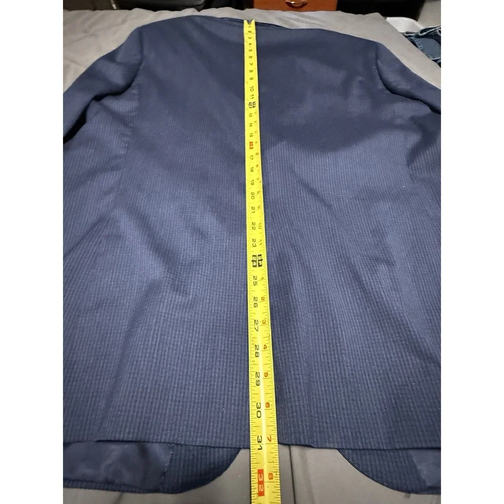 Loro Piana On The Move Performance Suite Navy Stripe‎ Wool Silk 46L 40W Cremieux